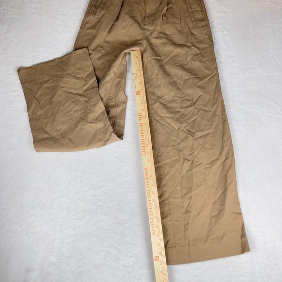 Everlane Chino Pants Womens 00S Beige‎ Stretch Flat Front High Waisted Wide Leg - Picture 6 of 9
